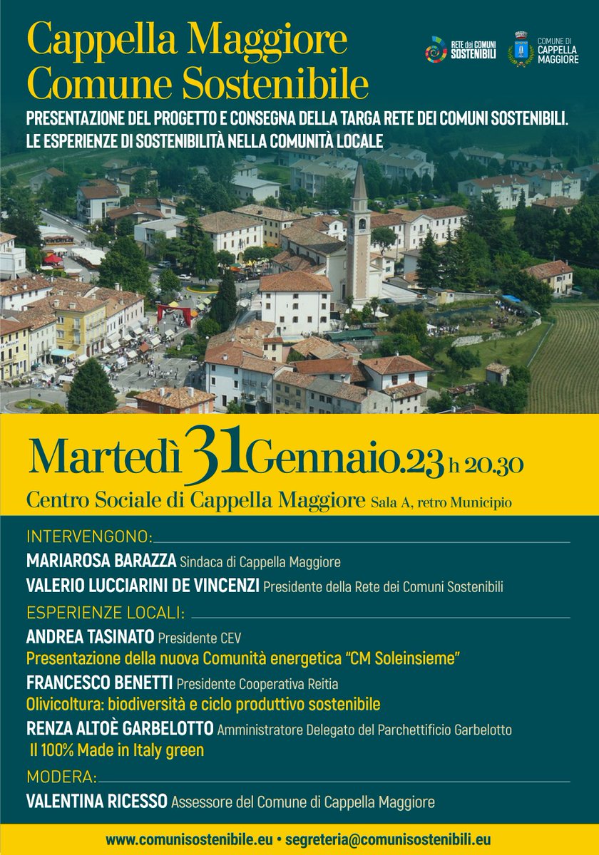comuni2030's tweet photo. Cappella Maggiore è stato il primo comune del Veneto ad aderire alla Rete dei Comuni Sostenibili. Da quest’anno parteciperà al monitoraggio volontario sugli indicatori locali di sostenibilità. 
Scopri di più sull'iniziativa ⤵️
https://t.co/zo4qX2S0pn

#comunisostenibili https://t.co/jYBJA23wof
