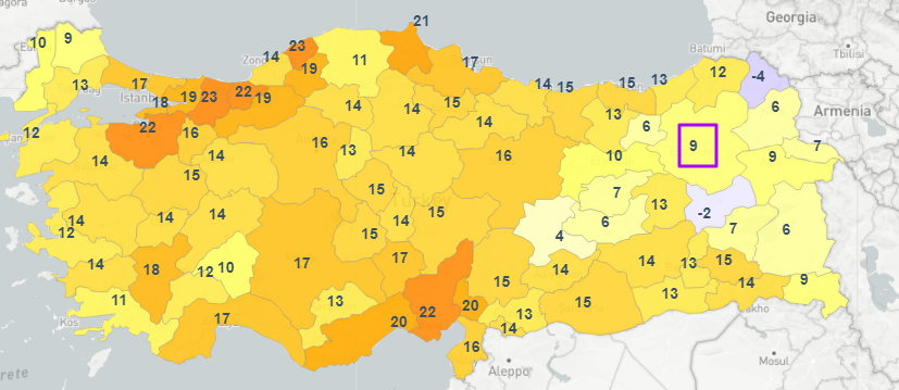 yturker's tweet photo. Erzurum 9.1°C azami sıcaklık ile 1929 yılından bu yana en sıcak Ocak gününü yaşamakta. Aylık sıcaklık rekoru kırılmış oldu. Ağrı 9.2 ile rekora 0.4 yaklaştı, belki yarın artık https://t.co/3hXzsa28n8