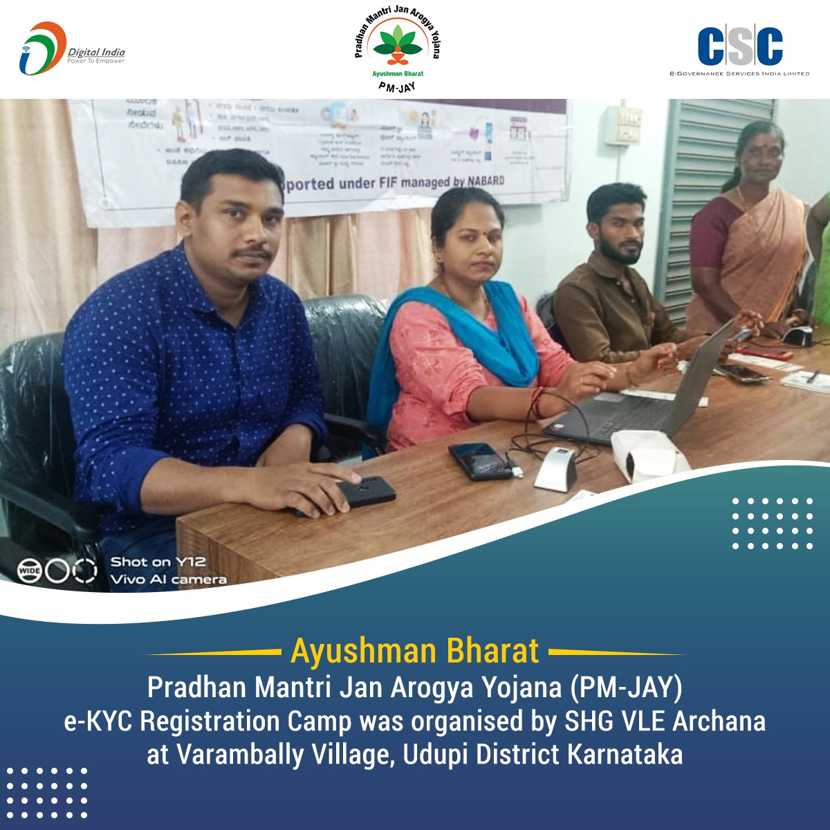 CSCegov_'s tweet image. Ayushman Bharat – Pradhan Mantri Jan Arogya Yojana (PM-JAY) e-KYC Registration Camp was organised by SHG VLE Archana at Varambally Village, Udupi District, #Karnataka.

#CSC #DigitalIndia #RuralEmpowerment #AyushmanBharat #PMJAY #FridayThoughts
