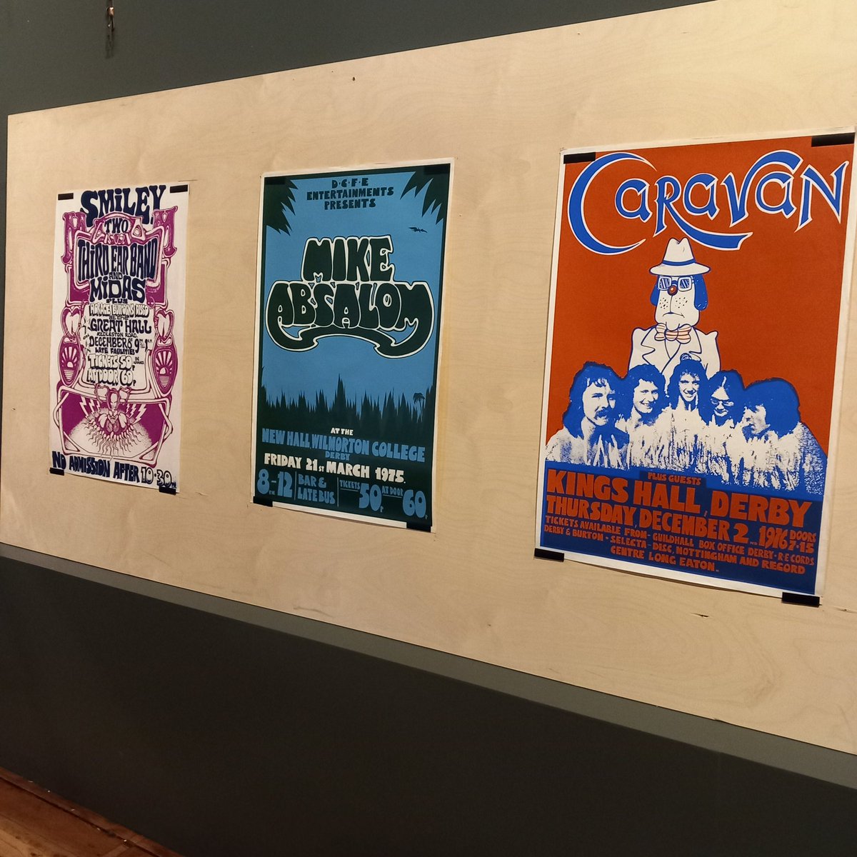 I've rotated the Derby Gig Posters today, so some of the others from the collection on display @derbymuseums Thanks for the comments and memories. #mikeabsalom #caravan #doctorsofmadness #richardstrange #kingshallderby #greathallderby