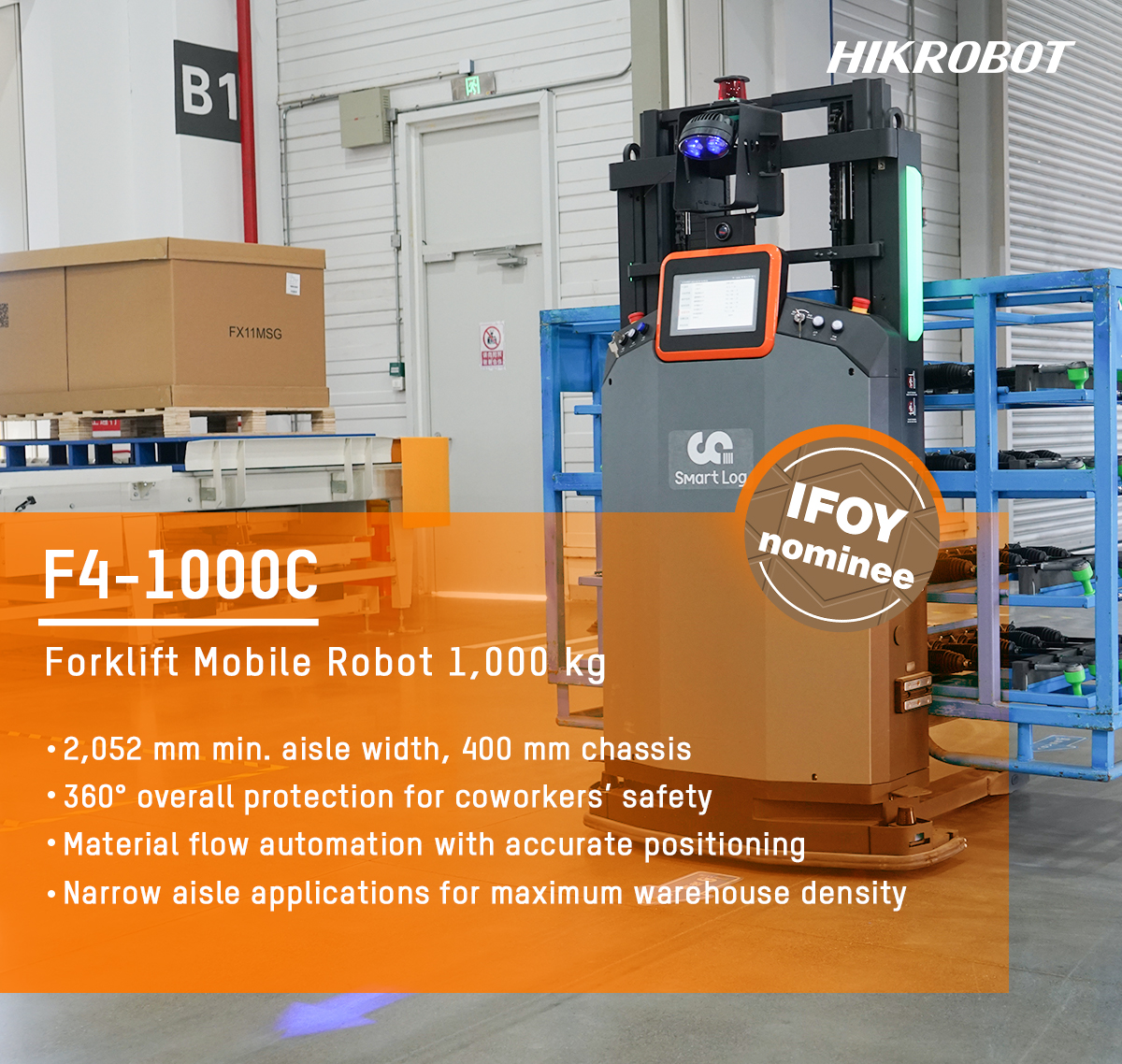 Hikrobot1's tweet image. 📢 Great News! Our F4-1000C has been chosen as a finalist for the #IFOYAWARD 2023. 
 
We are incredibly proud to be the nominee in the category of “AGV / AMR” &amp;amp; ready to put our best in the upcoming IFOY TEST DAYS. 🥳
 
Learn more: ifoy.org

#amr #hikrobot #robot