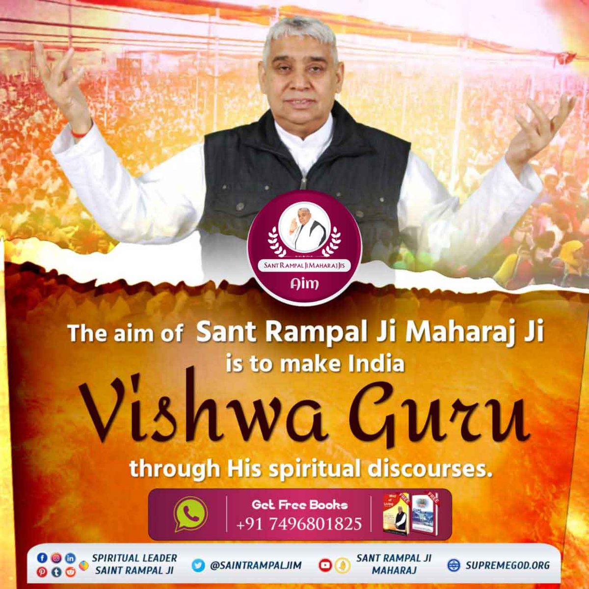 PremlataDasi7's tweet photo. #AimOfSantRampalJi
The aim of Sant Rampal Ji Maharaj Ji is to make India Vishwa Guru through His spiritual discourses.
#arkitsa
#arkitekturopprøret
#arki https://t.co/JRsaeP6BI6