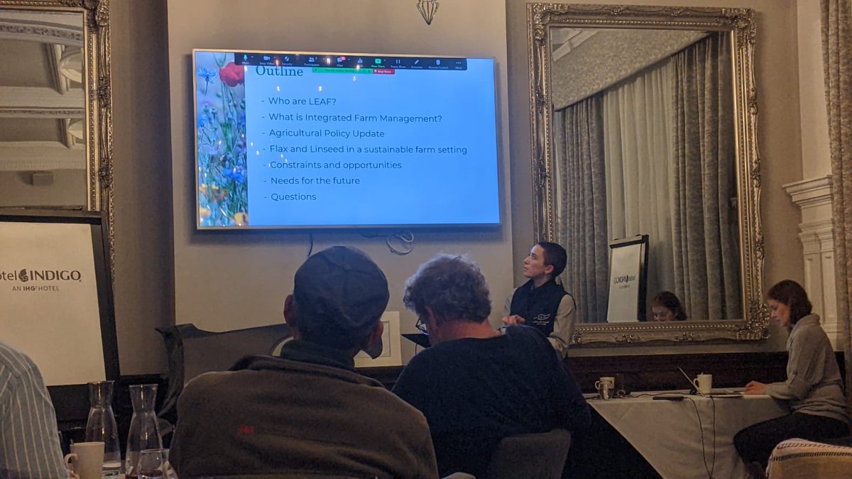 LEAF_Farming's tweet photo. Talking all things #flax! 🗣🌱🐝

Our very own Tech Officer's @Eleanor_eco &amp; Owen Langham attended and delivered a presentation at the @BBSRC @durham_uni  'Novel Crops' conference this week.

Discussing the next steps for the #sustainable revival of flax in the UK! https://t.co/u4VoaEJzuw