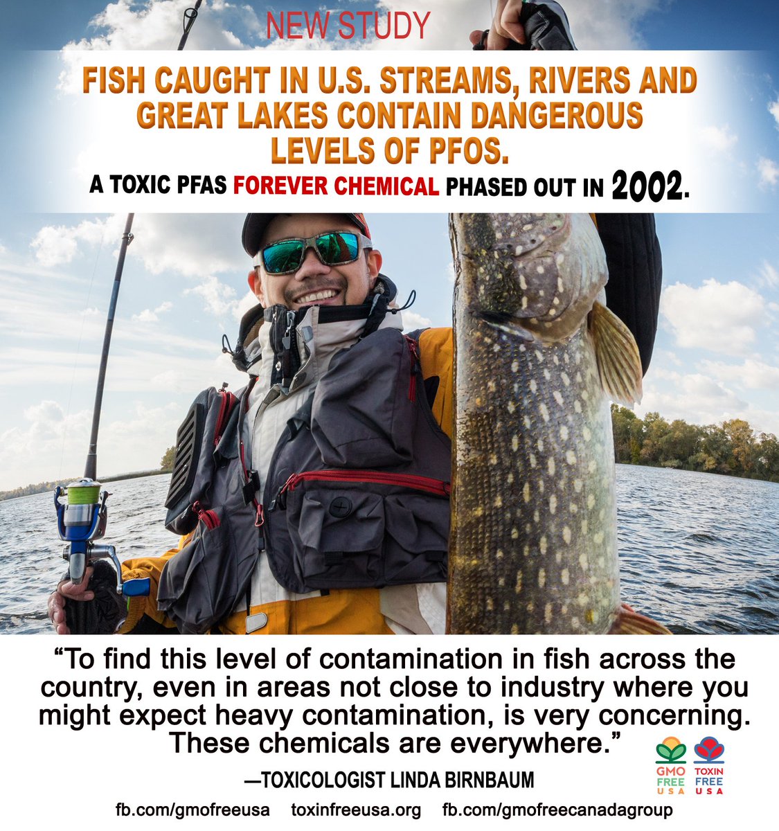 Freshwater fish caught in streams and rivers across the continental U.S. and the Great Lakes contain very dangerous levels of #PFOS, a toxic #PFAS #foreverchemical: cnn.com/2023/01/17/hea…