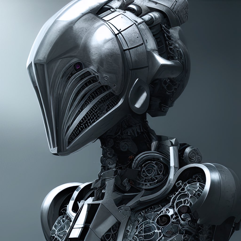 wreckists's tweet photo. Portrait of a silver robot with an intricate suit

#silverrobot #robotart #nftartist #aiartist #aiartcommunity #nftgiveaway #nftcommunity #cryptoartist #cryptocurrency #stablediffusionart #nftart  #cryptoart #ArtistOnTwitter https://t.co/Fnm2VCfc3b
