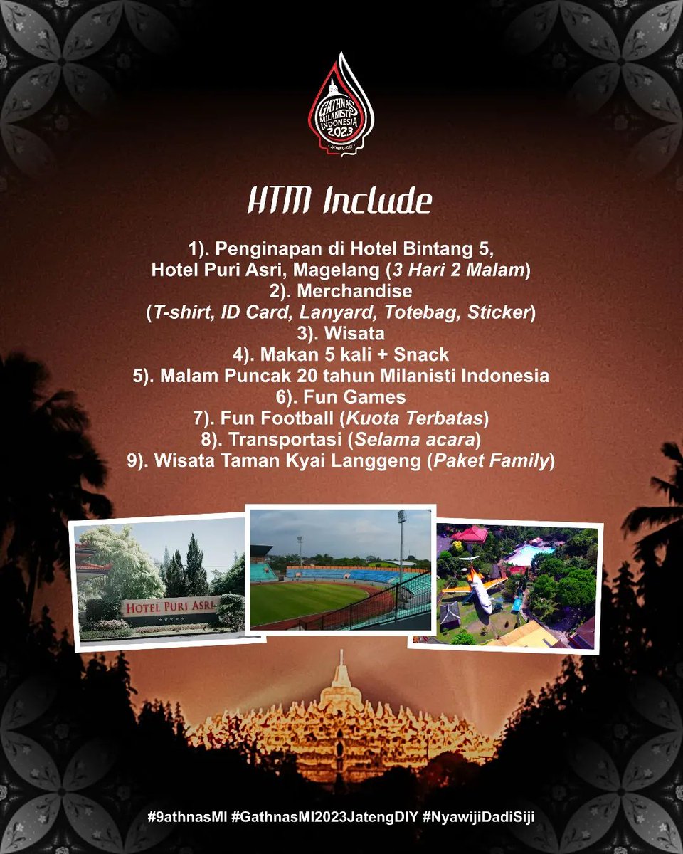 ~GATHERING NASIONAL~

Gathering Nasional Milanisti Indonesia 2023 edisi yang ke-9 akan digelar bersama  perayaan 2 Dekade Milanisti Indonesia.
