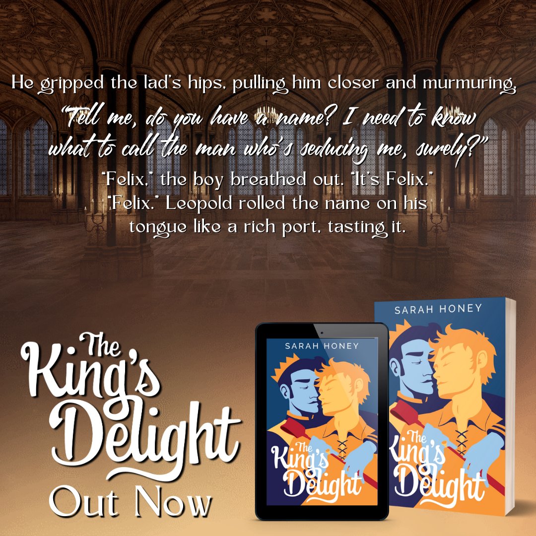 With fantasy, fun, and a bit of kink, King Leopold & Felix's story is set to be an adventure...
 
The King's Delight by Sarah Honey
📘 getbook.at/TheKingsDelight 
⭐ OUT NOW & IN KU! ⭐
 
#GayRomanceReviews #GRR #TheKingsDelight #SarahHoney #mmreads #Fantasy