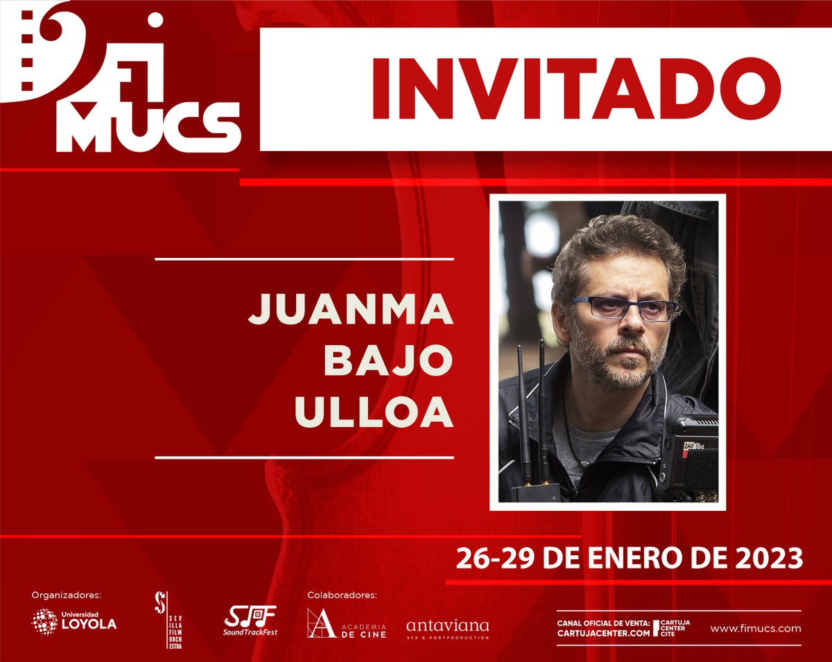 FIMUCS 2023 - JUANMA BAJO ULLOA

El galardonado director de cine, guionista y productor Juanma Bajo Ulloa, estará en persona en la 2ª edición de FIMUCS, que arranca la semana que viene.

fimucs.com/fimucs-2023-ju…

<a href="/Academiadecine/">Academia de Cine</a>
<a href="/CartujaCenter/">Cartuja Center CITE</a>
<a href="/SevillaROS/">Real Orquesta Sinfónica de Sevilla</a>
<a href="/LoyolaAnd/">Universidad Loyola</a>