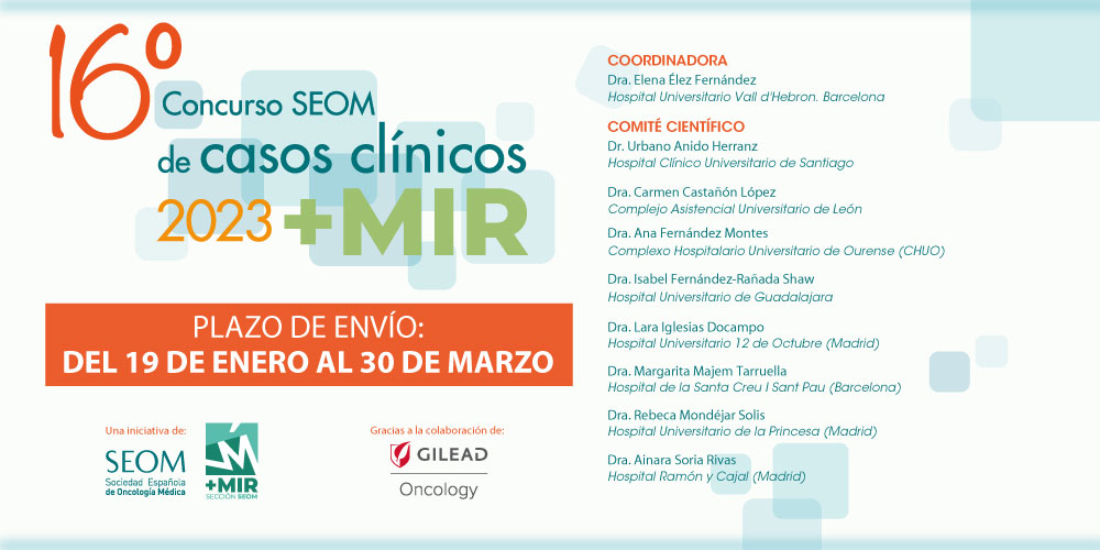 🩺 Participe en el 16º Concurso +MIR de Casos Clínicos para Residentes de Oncología Médica #mirSEOM

📆 El plazo de envío de casos: desde el 19 de enero hasta el 30 de marzo. 

💻 Consulta las bases: bit.ly/3WqKH3H