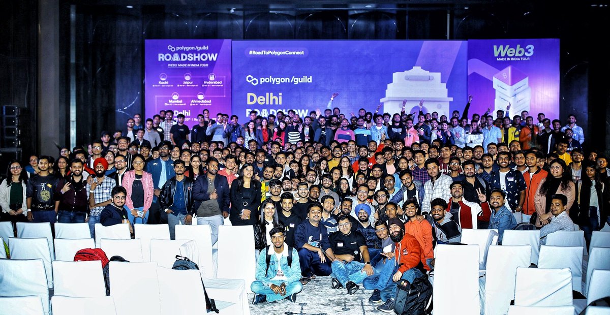 TeeyaOjha's tweet photo. I'm thrilled to share that I was the host for polygon guild Delhi roadshow held on 26th November, at Grand Hyatt Gurgaon. @0xPolygon 
It was hands down the best web 3.0 meet-up I have ever been a part of and I would love to thank @imthepk and @RishabBansal400 for this opportunity https://t.co/MMJKDzGZQy