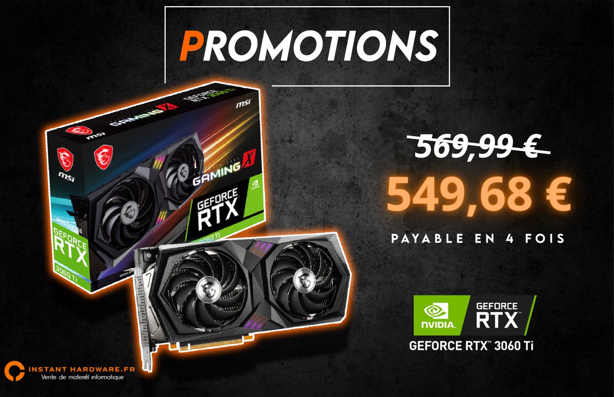 Instanthardware's tweet image. Profitez de nos réductions et du paiement en 4x sans frais pour avoir dès maintenant, une meilleure expérience de jeu sans vous ruiner !
#gamer #NVIDIA #RTXOn #GamingSetup #setup