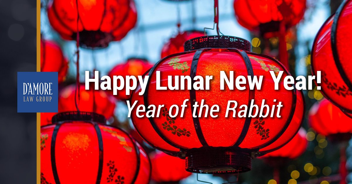 Happy Lunar New Year! D’Amore Law Group wishes you peace, health, wealth, and prosperity during the Year of the Rabbit. #LunarNewYear2023 #LunarNewYear #YearOfTheRabbit