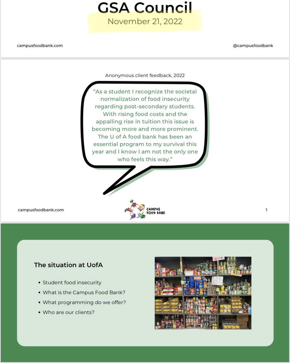 AndieWinnipeg's tweet photo. The University of Alberta presented the plan to increase tuition for all student by 5-6.5% at the same council meeting where the campus food bank gave a presentation on the unprecedented need for their services. https://t.co/vlalkqabWZ