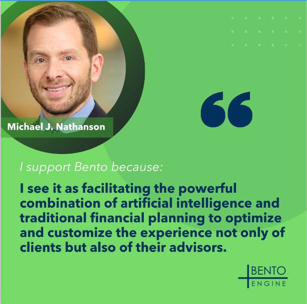 Bento Engine Inc. (@bentoengine) on Twitter photo Recognized #RIA leader <a href="/Nathanson_MJ/">Michael Nathanson</a> cares deeply about both clients and the #financialadvisors that serve them. He knows that impactful technology should always cover "two sides of the coin". Learn how Bento can help #advisors do just that at bit.ly/3GG26zA Recognized #RIA leader <a href="/Nathanson_MJ/">Michael Nathanson</a> cares deeply about both clients and the #financialadvisors that serve them. He knows that impactful technology should always cover "two sides of the coin". Learn how Bento can help #advisors do just that at bit.ly/3GG26zA