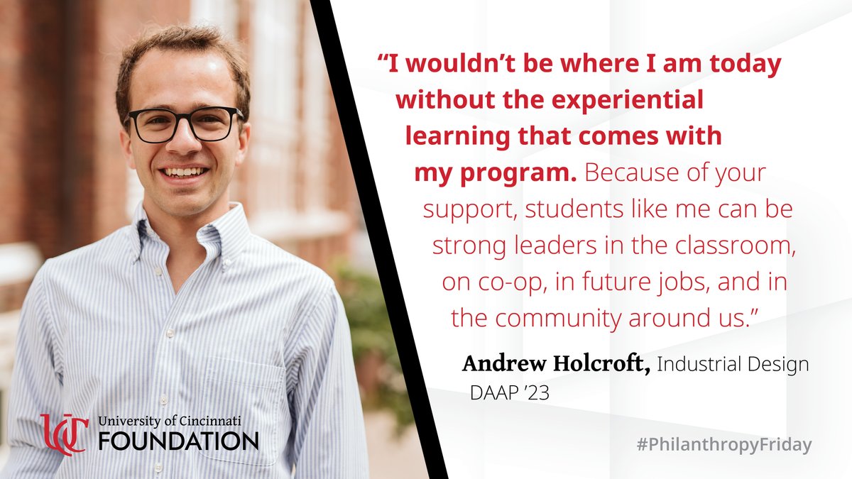 uofcincyfound's tweet photo. Celebrate @UC_DAAP's Centennial and the next 100 years with a gift to the "Next 100" scholarship initiative. 

Learn more: https://t.co/hrCQIU2ljC

#PhilanthropyFriday https://t.co/jB4mTbUsKv