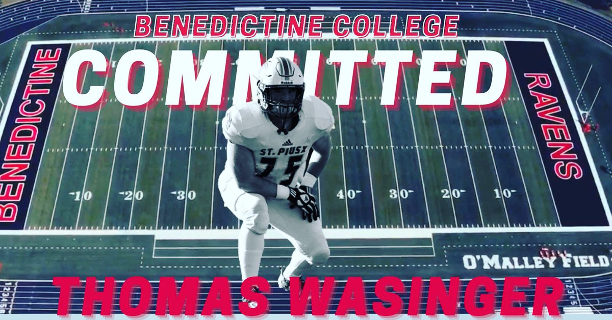 f_wasinger's tweet photo. Excited to announce I am committed to Benedictine College!! 🔴⚫️ Thank you to everyone who helped me along this process. @Coach_Simone73 @FootballSpx @JoelOsborn_BC @RavenFootballBC @RobbieSharp20 @BraydonMcPhee @BenedictineKS https://t.co/oyhspOrpkz