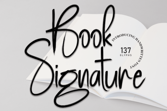 Book Signature is a delicate, elegant, and flowing handwritten font. It has beautiful and well-balanced characters and as a result, it matches a wide pool of designs. check it out here: creativefabrica.com/product/book-s…