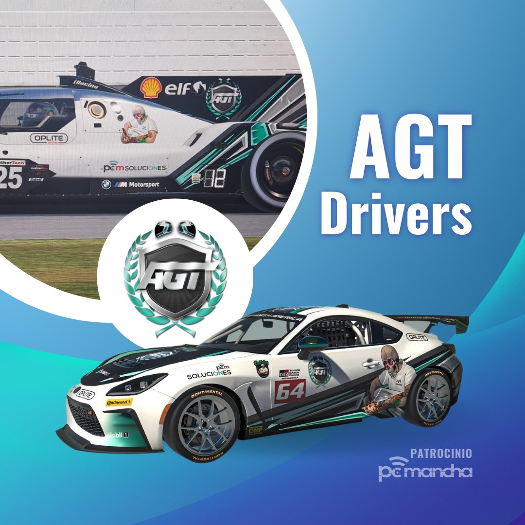 🆕🏁 Comenzamos patrocinio con <a href="/AGTdrivers/">AGT Drivers</a> , un equipo de iRacing fundado en 2012.

🚦🟢 Compiten en el simulador de PC iRacing y de consola en el Gran Turismo con un total aproximado de 40 jugadores.