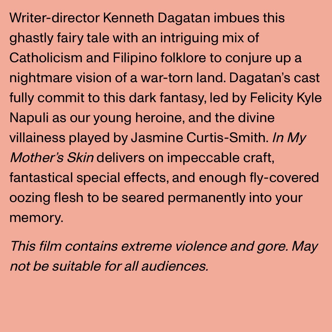 kyle_felicity's tweet photo. Tonight at 11:55 p.m. MST, In My Mother's Skin makes its World Debut at the @sundancefest !!
Sending my entire heart to the IMMS team in Park City, Utah. Rooting for you guys. π«ππ§ββοΈ Canβt wait to see our film π₯Ί
#PilipinasRepresent
#InMyMothersSkin https://t.co/OiIQ1PNGNW