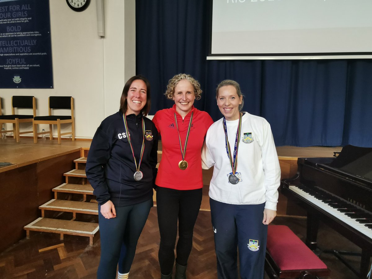 ChallonersHigh's tweet photo. An inspirational and motivating talk from Paralympic medalist and Challoner's High alumna Clare Cunningham @ClareC09 today.
Thank you from us all!

Mrs James &amp; Ms Sole were not allowed to keep the medals...
@DCHS_Sport https://t.co/Ue1CcPFIqA