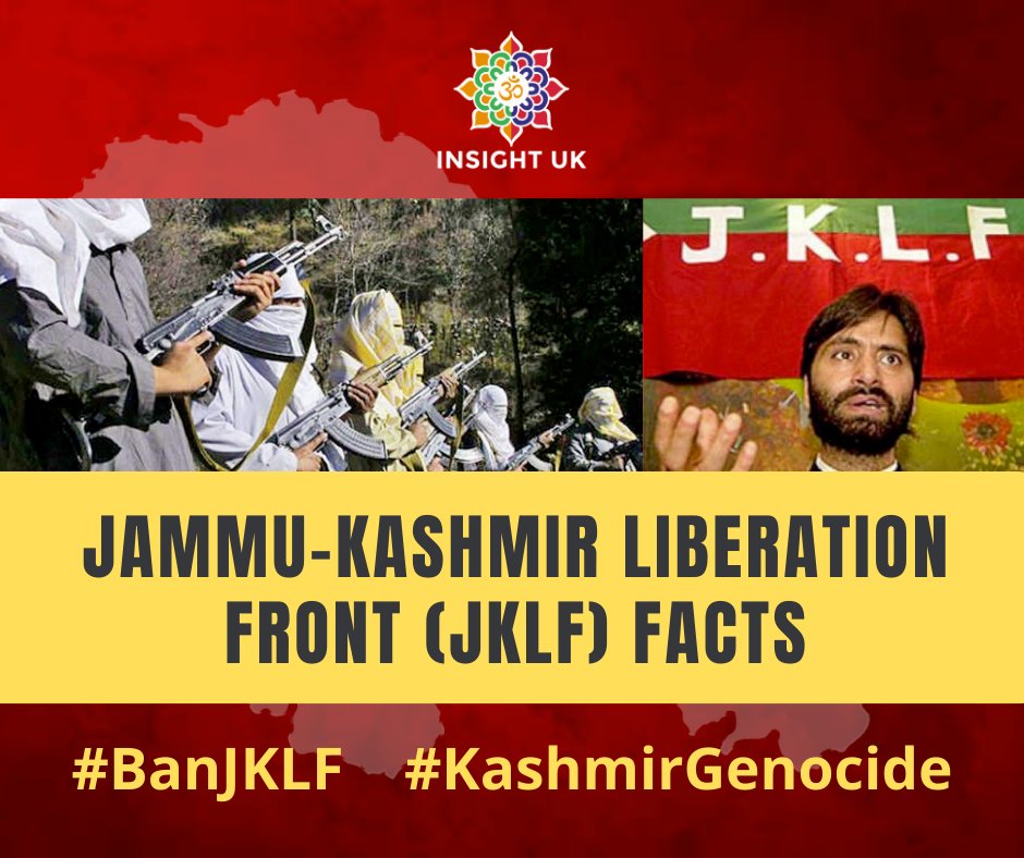 Jammu-Kashmir Liberation Front (JKLF) facts.

The JKLF is a terror organisation that was established in Birmingham here in the UK. It still openly operates within the #UK.

🧵 1/5

#BanJKLF #KashmiriPandits #KashmiriHinduGenocide #KashmirGenocide #KashmiriHindus @UKHomeSecretary