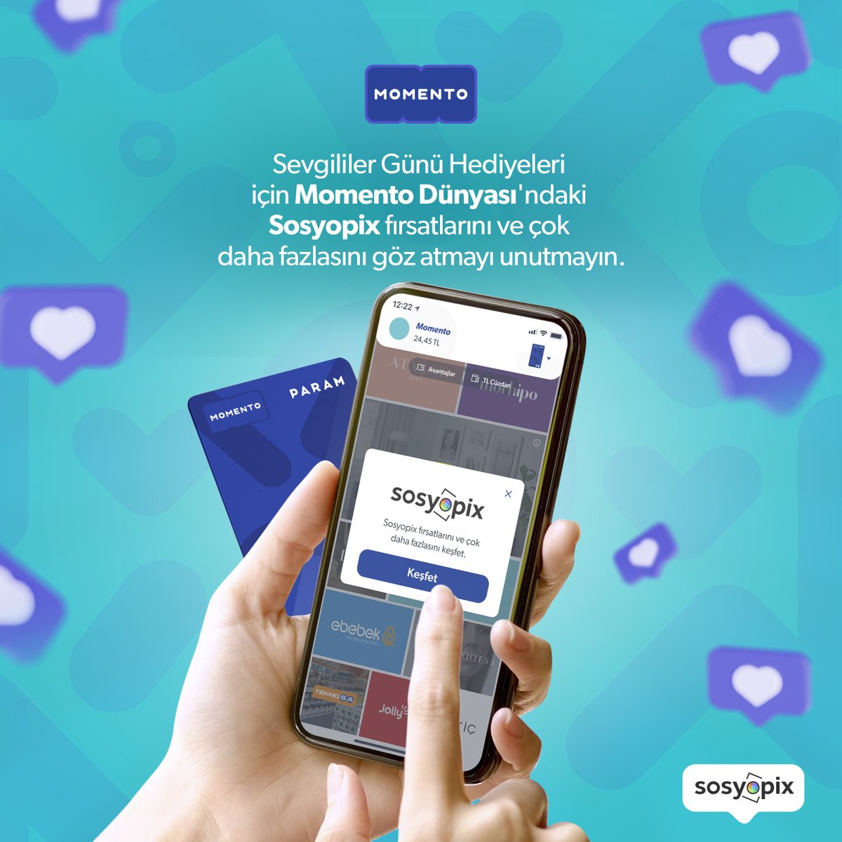 #SevgililerGünü yaklaşırken "Ne hediye alsam🤔" diye düşünenlerin imdadına yetiştik! 

Hemen #MomentoDünyası 'ndaki #Sosyopix fırsatlarını inceleyin, benzersiz bir anı kutusu tasarlayın. 🤳🏻🎁 

#KutlamaDünyası 🏆💙 #Momento #14Şubat