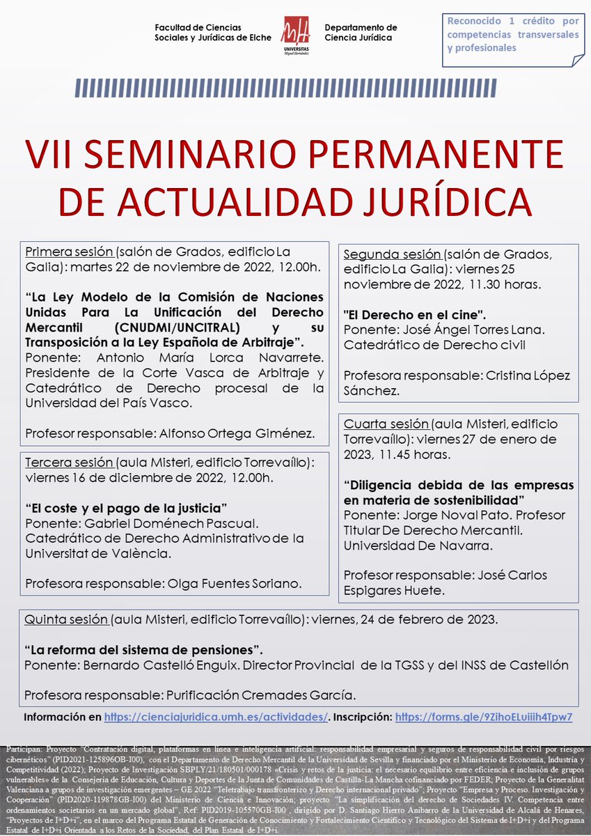 Derecho_UMH's tweet photo. ๐ข๐ข Nueva sesiรณn #SPAJ โ๏ธ viernes 27 enero, 11:45 AM, sala Misteri edificio Torrevaillo. En esta ocasiรณn el profesor Jorge Noval Pato @unav hablarรก de #diligenciadebida de las empresas en materia de #sostenibilidad moderado por @jespigaresumh
Inscrip: https://t.co/QQmiCCoTbK https://t.co/EuzPQwex5a