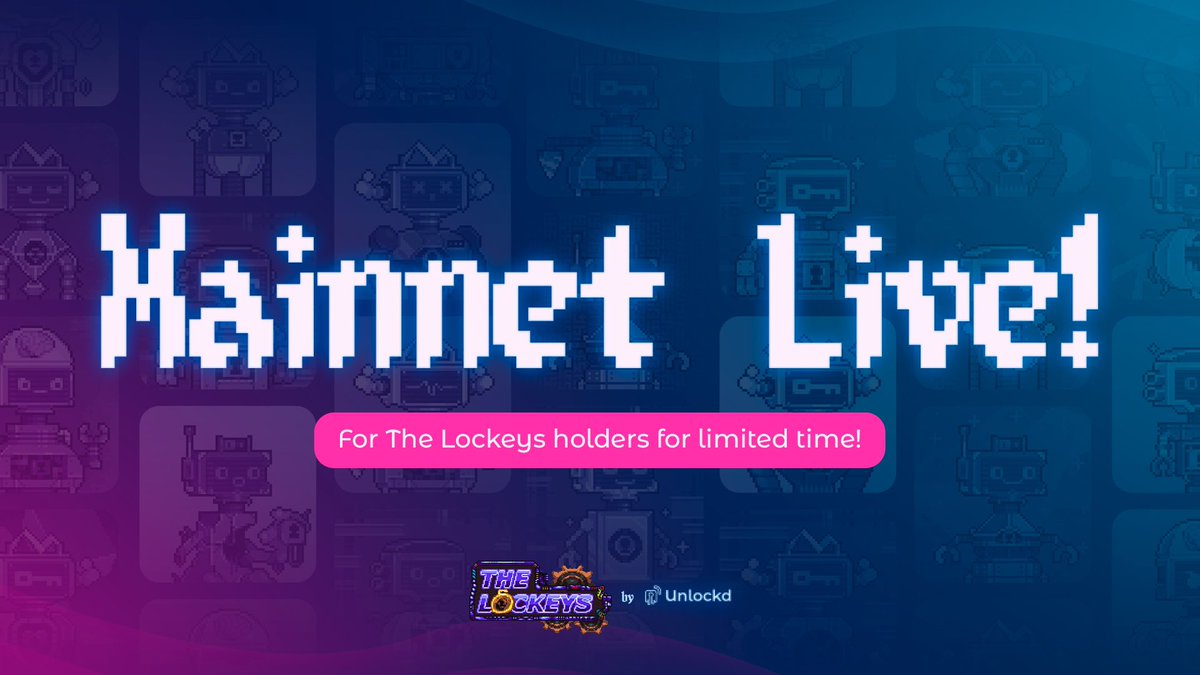 After 1 year of development and a month of public testing where we have gotten feedback from thousands of users...

Our Mainnet is open exclusively to #TheLockeys holders before going public!👾

🧪Try it here → app.unlockd.finance

⛵Get your Lockey→opensea.io/collection/the…