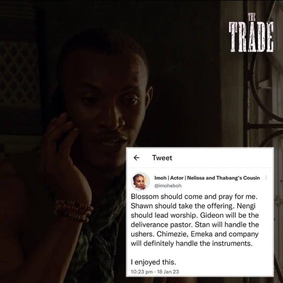 The_VIAa's tweet photo. The reviews from this movie says it all, if you haven’t seen, omo, you dey miss out, hurry now and #WatchTheTrade https://t.co/4unI3meg9T