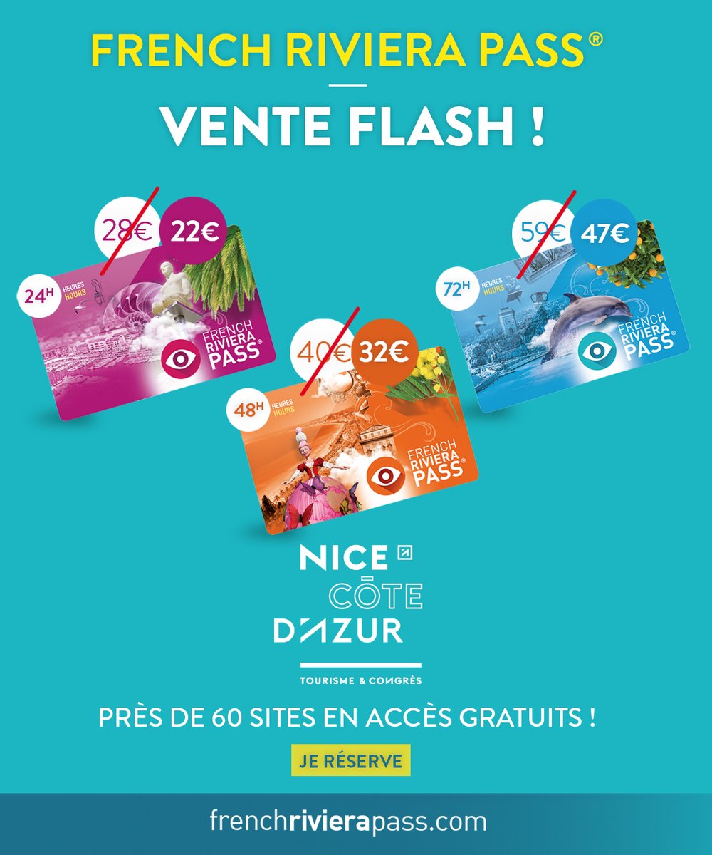 📣 [Vente Flash French Riviera Pass 🎫 – 20%]
Profitez de notre offre #PROMO, du 20 au 22 janvier 2023 inclus. Grâce au pass, explorez les principaux sites/ activités de #NiceCotedAzur &amp; sa région &amp; bénéficiez du coupe-file🤩 ! 
Ici👉 frenchrivierapass.com
#ExploreNiceCotedAzur
