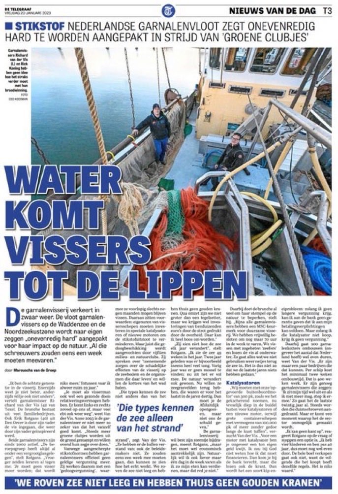 maartenbakkerch's tweet photo. Garnalenvissers worden onevenredig hard aangepakt vanwege onzinnige stikstofregels op zee. Eén groot containerschip stoot in een ochtend evenveel uit als de hele Nederlandse vissersvloot in een heel jaar. Je denkt, dit gaan ze toch niet doen? Wel dus. @ministerlnv @MinisterNenS https://t.co/Cg1fXjlMlA