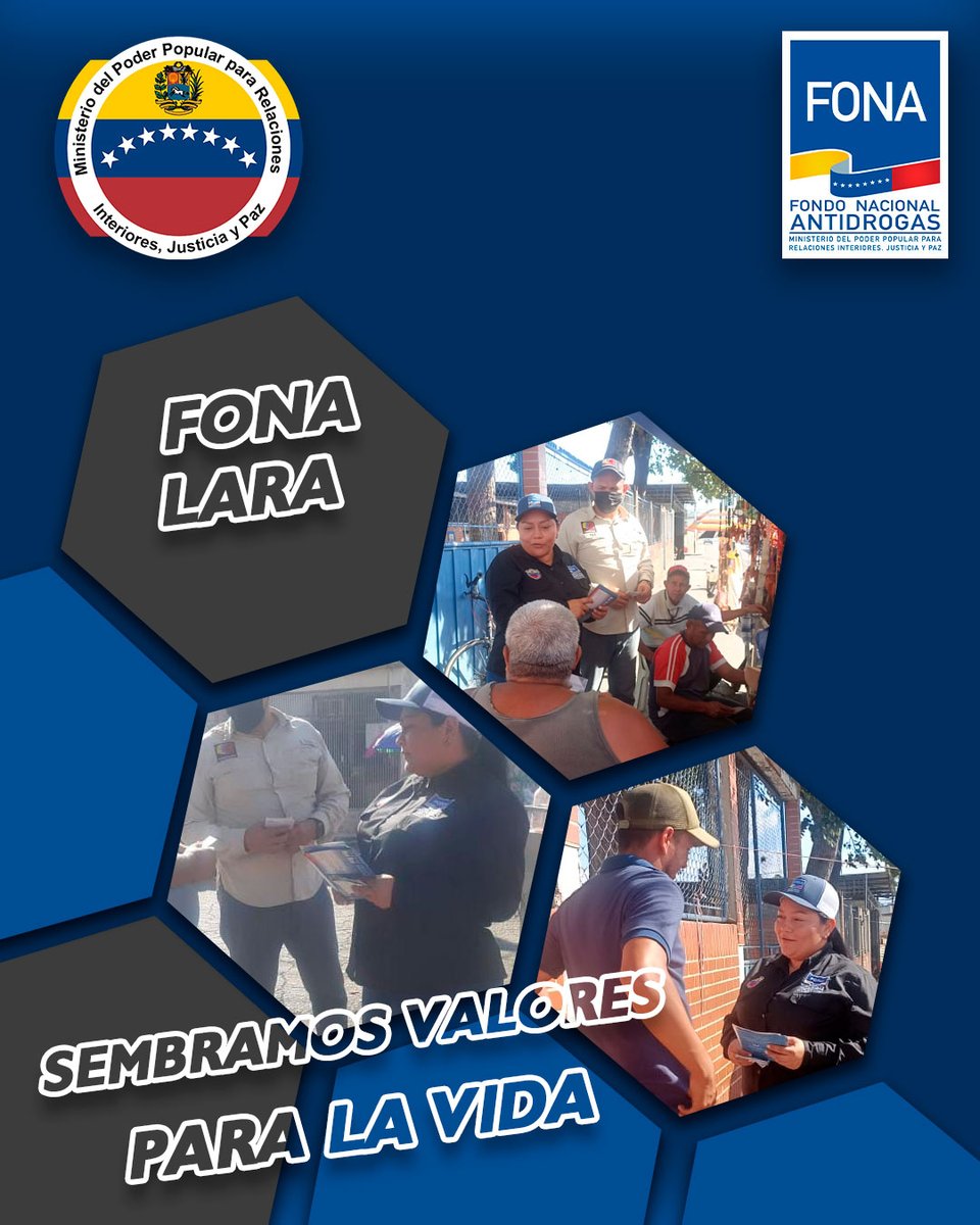 FONA_oficial's tweet photo. #FonaLara realizó jornada informativa y de divulgación junto a la #SUNAD e #INCODIR, haciendo entrega de material informativo a los habitantes del sector La Estación, en el municipio Iribarren para dar a conocer al #Fona
#LasSancionesSonCriminales
#ElFonaSiempreAvante https://t.co/Vv9t6OuIv3