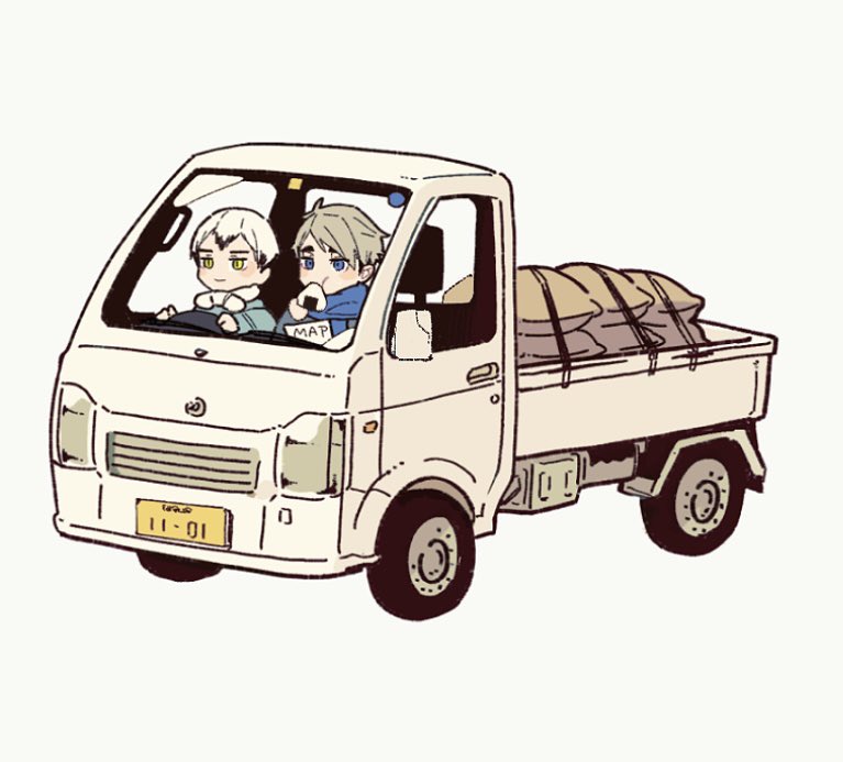 motor vehicle vehicle focus ground vehicle car onigiri eating multiple boys  illustration images