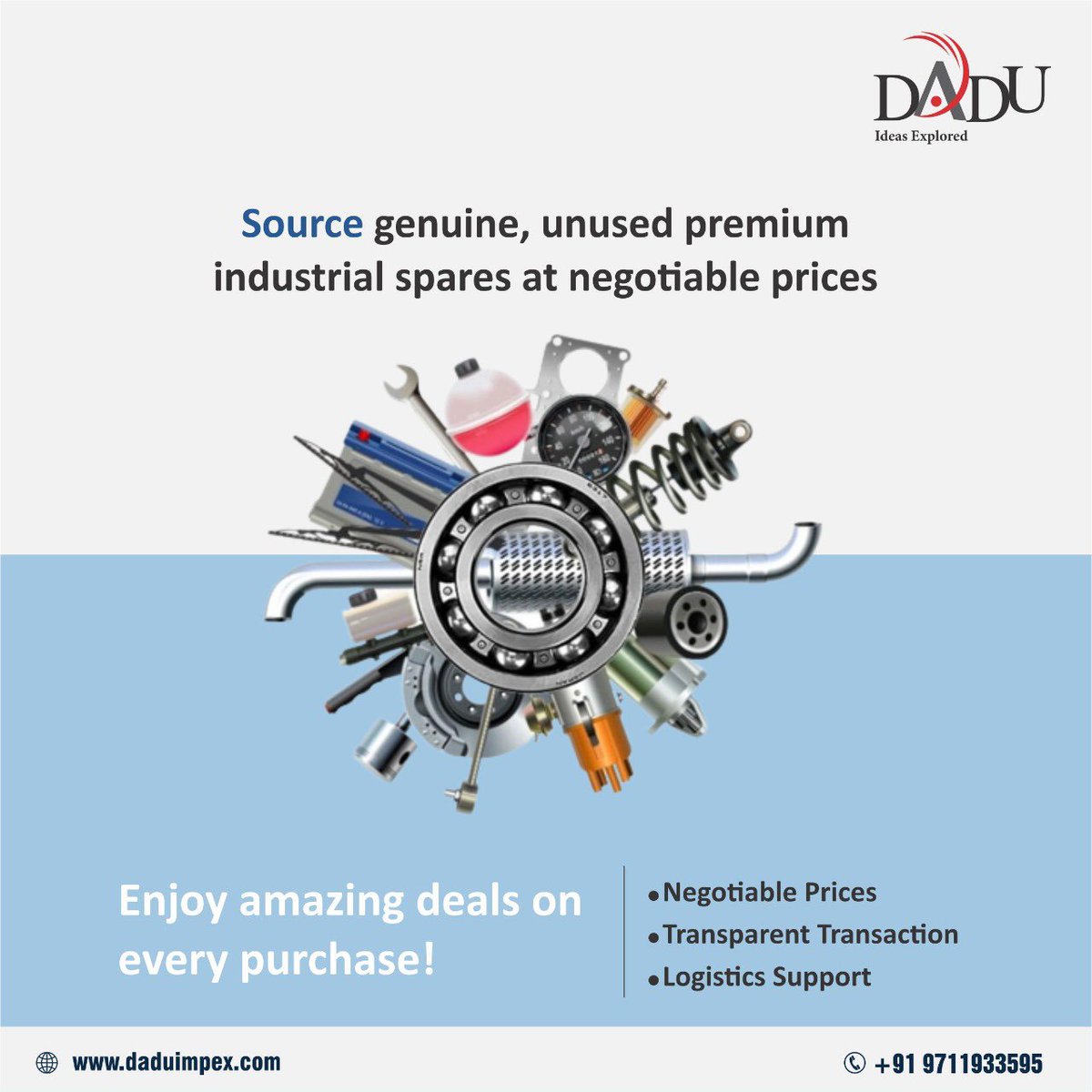 Welcome to the Shop for genuine-quality non-moving machine spares from reputed brands at Best prices
Dadu Impex offer an integrated solution to all your industrial spares requirements
#NonMovingAssets #SurplusStock #IndustrialSupplier #Suppliers #MRO #IndustrySpares #Bearing