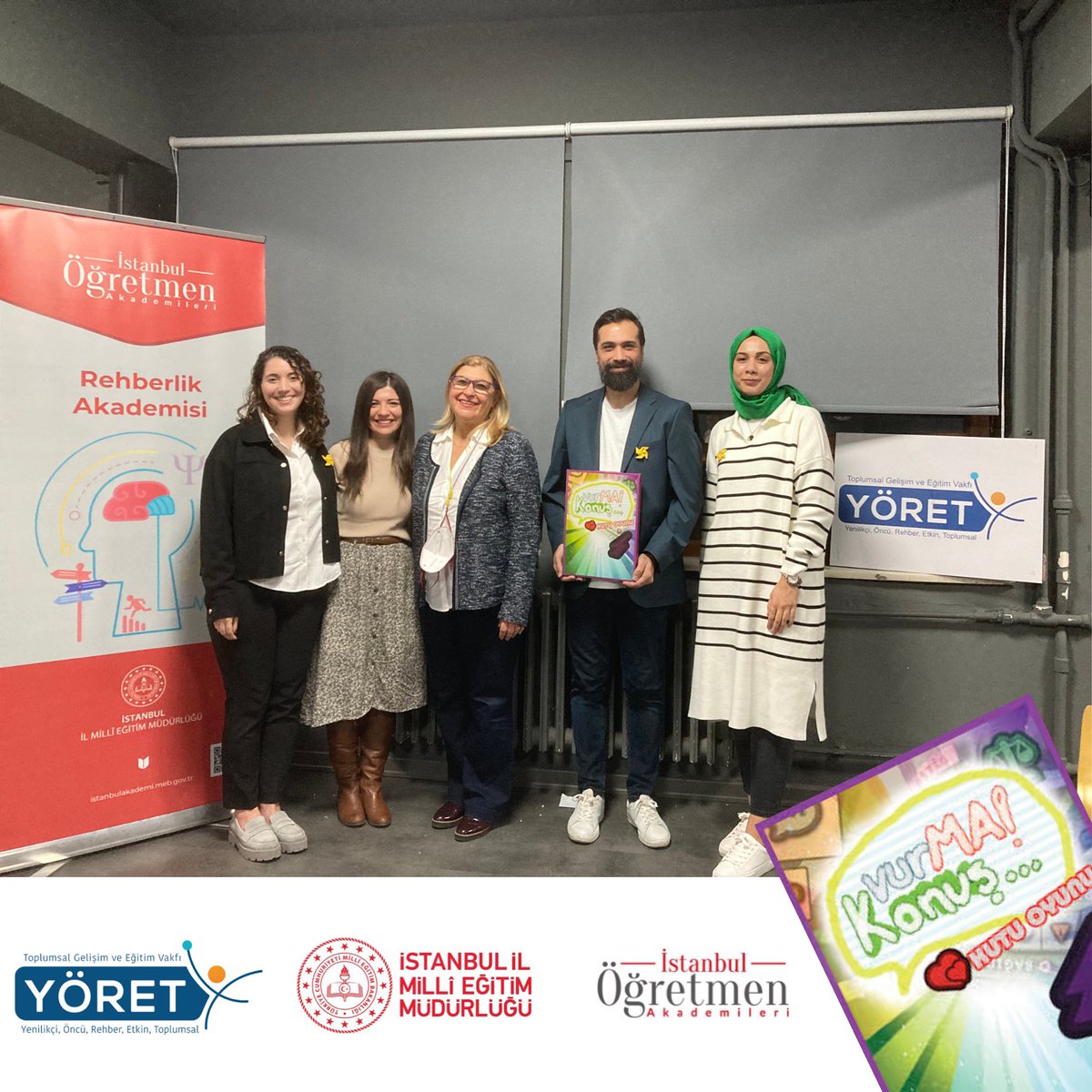 Vakfımız ve İstanbul İl Müdürlüğü Öğretmen Akademileri / Rehberlik Akademisinin iş birliği ile gerçekleşen Vurma! Konuş… Kutu Oyunu programının sertifika töreni buluşması, sürece dahil olan değerli PDR öğretmenleri ve program ekibini bir araya getirdi.
🧡💙