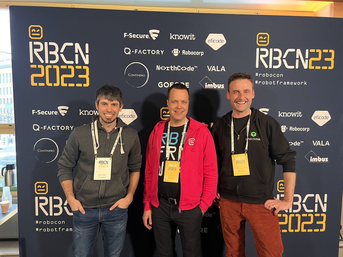 My first automation conference this year! I'm happy to be here with Simon at RBCN 23 in Helsinki. Great OSS spirit and community.