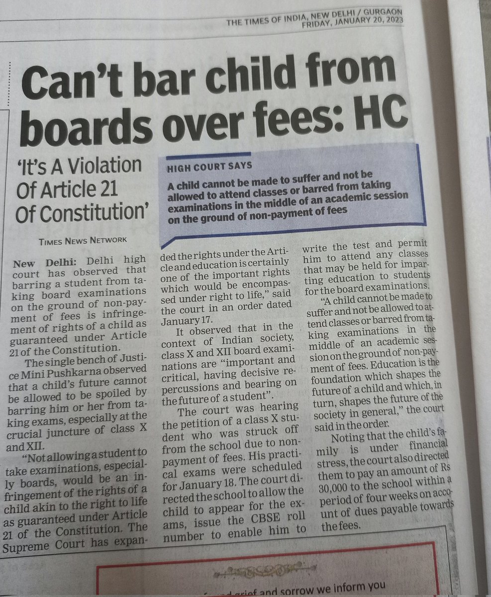 ChauanPayal's tweet photo. #MumbaiHigh court 
Can not intervene in education policies
#DelhiHighcourt
12th boards r crucial for students
But what about #JEEMain2023
How will a student manage to appear in exam if he is having boards on same date 
#ModiJiSaveJEE23Students
@narendramodi ji
@narendramodi_in https://t.co/J78hdhkRHF