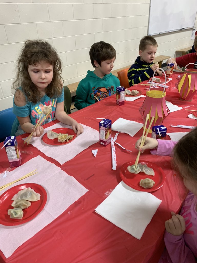 RobinFooteElem's tweet photo. Happy Lunar New Year! What a day we had at Robin Foote thanks to our student Kyzer’s dad and grandfather who taught us how to make dumplings. Every student made a few, and then we shared a meal together! https://t.co/LsPmmbj49K