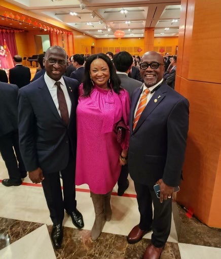 His Excellency Brigadier General (Ret’d.) Anthony W.J Phillips-Spencer, Ambassador to the US from Trinidad and Tobago (left), Secretary of State of the District of Columbia Kimberly Bassett (center), His Excellency Noel Lynch, Ambassador to the US from Barbados (right) 