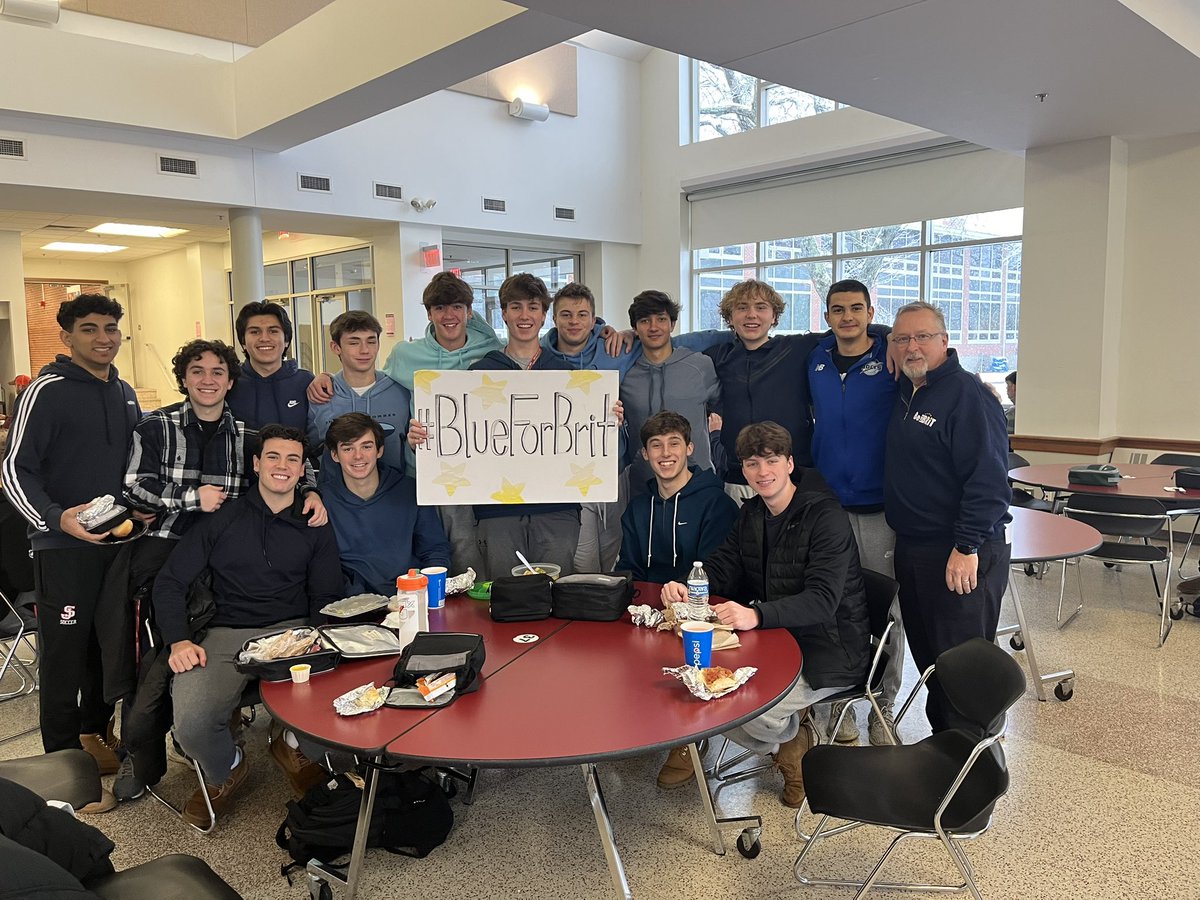Blue 4 Brit today at SJ.  Tomorrow would have been Brit's 33rd birthday.  Today's dress down 💵 will go towards meals for the children at Brit's Home in Haiti .  $5 = 3 meals. Venmo <a href="/BeLikeBrit/">Be Like Brit</a> and make note SJ Blue 4 Brit to help. <a href="/SJShrewsbury/">Saint John's</a> <a href="/SJHS_PioneersAD/">Saint John's HS Athletics</a> <a href="/SJHS_HM/">Alex Zequeira</a>