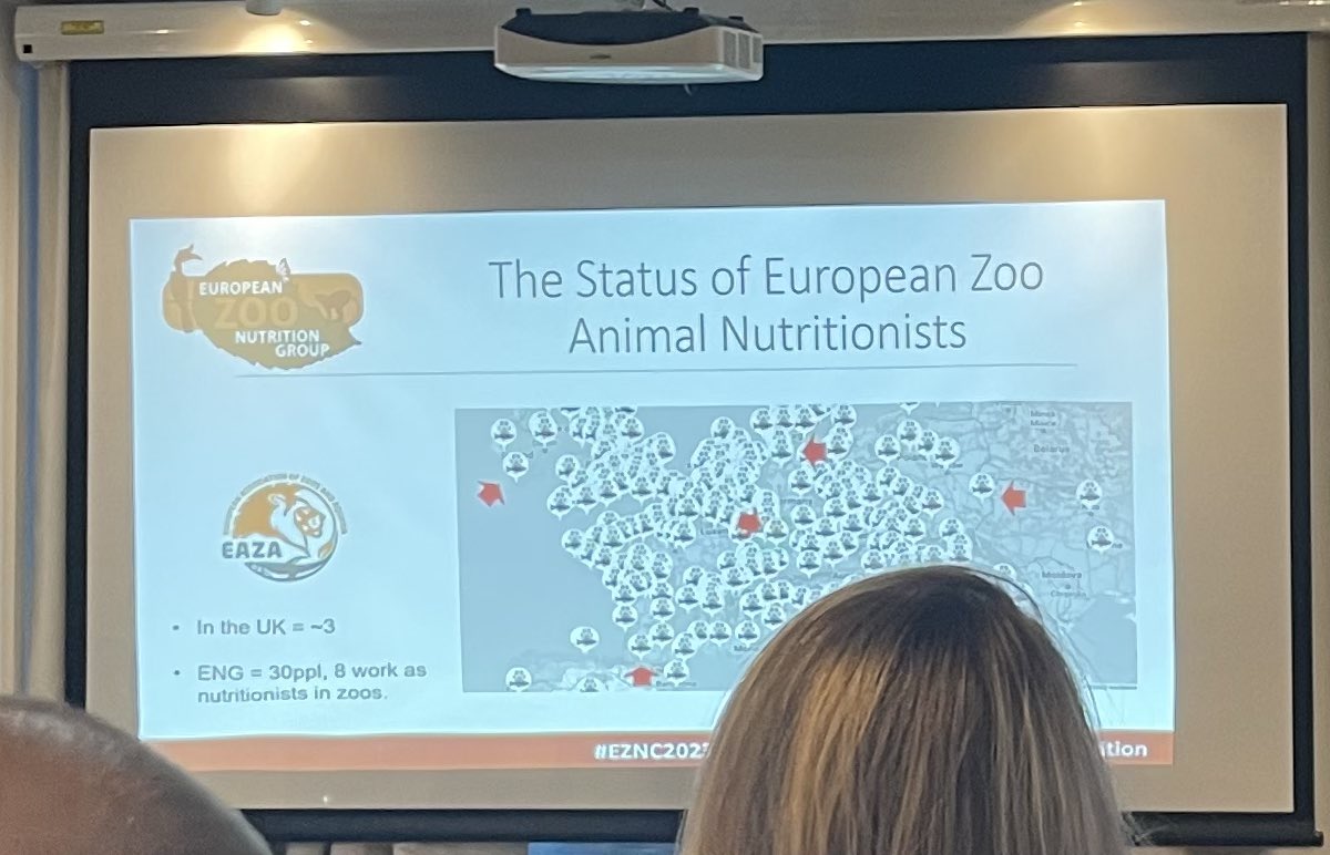 _AmeliaHobson's tweet photo. An interesting first day at #EZNC2023 alongside eye opening talks about aquaria nutrition as well as the importance of carcass feeding and the fibre it provides for carnivores, the shortage of designated zoo nutritionists was highlighted fuelling my passion for this field! https://t.co/jN2tbnN5C5