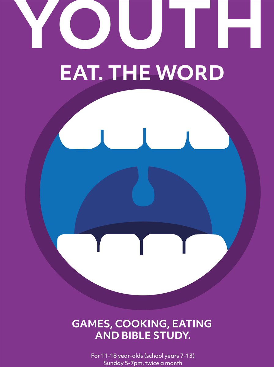 Twice every month on a Sunday from 5-7pm we are running EAT. THE WORD for 11-18 year olds (school years 7-13)! 

Play games, do some cooking, eat together and also have bible study. 🎲 👨‍🍳 👩‍🍳 🙏 

Message us for more information.