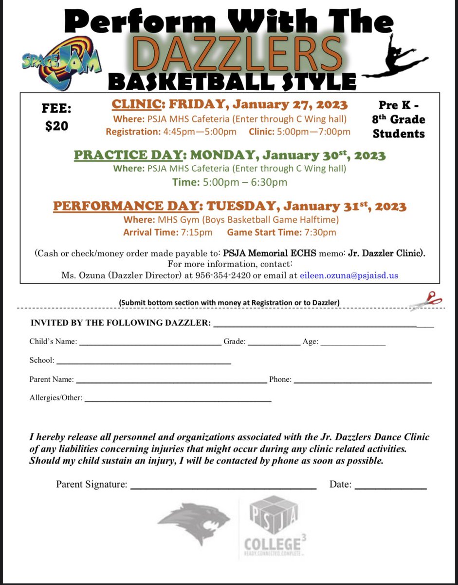mhs_dazzlers's tweet image. 💚🏀Dazzler Clinic!!!! Ages Pre-K-8th grade are welcome to join us and learn a fun routine to perform halftime at an upcoming Wolverine Basketball game!! Clinic information is posted below! We hope to see you there !!💚🏀 @PSJAMemorial
