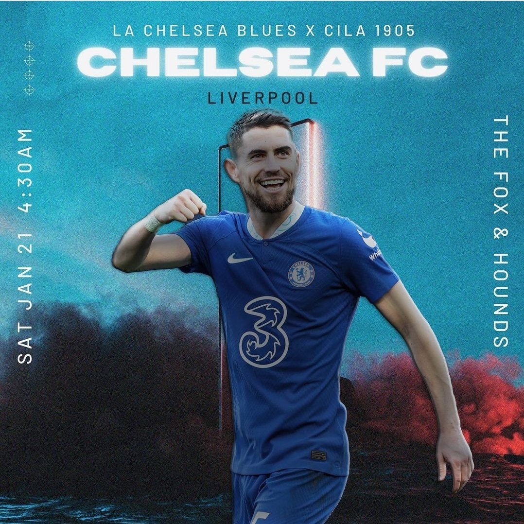 cila1905's tweet photo. Big game tomorrow with an early kick off. 4:30am! Big thanks to The Fox and Hounds for opening their doors for us! @lachelseablues will also be joining us well!
#cila #cfc #cfcla #lablues #chelseafc #studiocity #ktbffh #utc #premierleague #myplmorning https://t.co/hSrS29v9A9