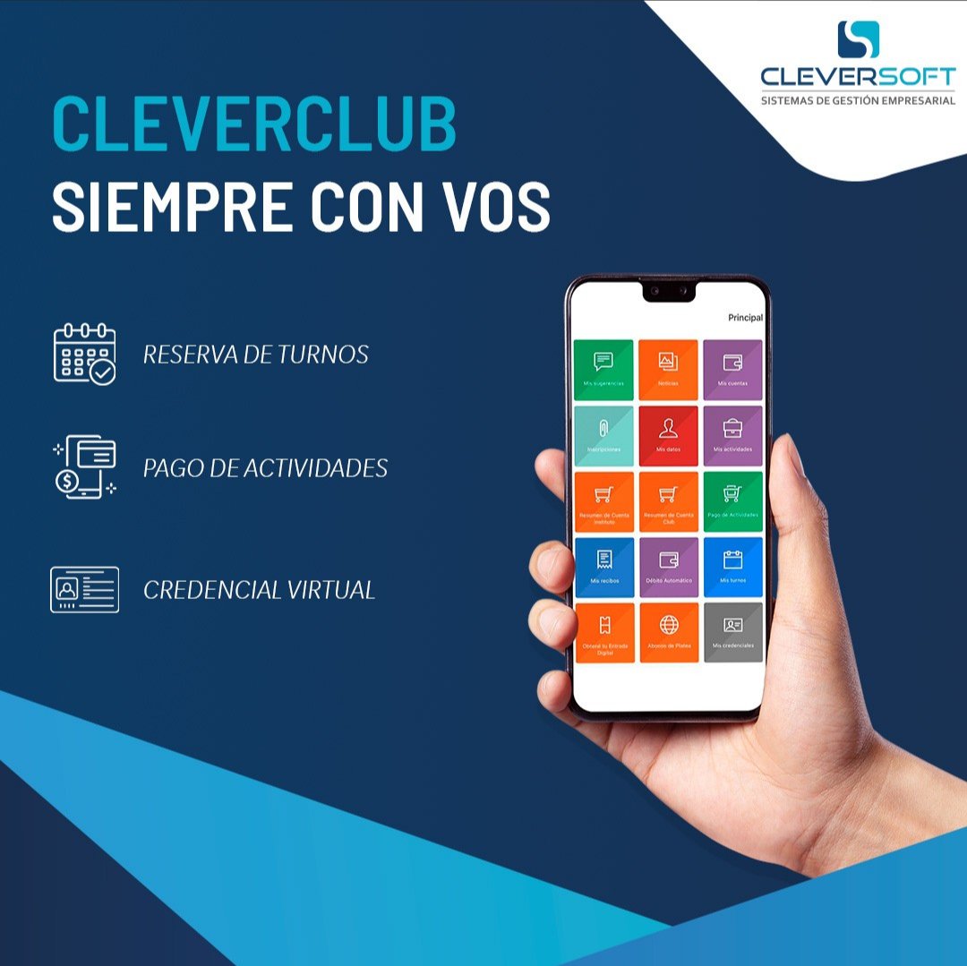Clever_Soft's tweet photo. ➡ CleverCLUB siempre con vos

📲 Desde la app podrás:

✅ Reserva de turnos 
✅ Pago de actividades
✅ Credencial Virtual
➕ Y mucho más...

Para mas información visita nuestra web https://t.co/QUwybe1EhD 💻

#CleverClub#Turnos#Reservas#PagoActividades#CleverSoft#Club#Credencial https://t.co/lcegSB8Muv