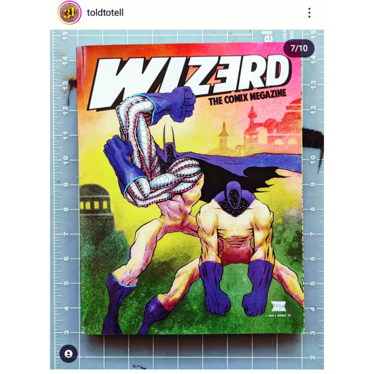 JeauxJ's tweet photo. #Wizerd 2 The Comix Megazine. Featuring about 100 cartoonists & is Published by #CosmicLion. The brainchild of @Elonifi, 2021-2022. (Full disclose- my Lone Stranger Piece in Wizerd 2 is but a single page turn away from the Bane page, and for the record I will still pit my- https://t.co/lz285NAht6