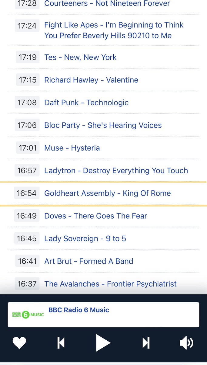 Back on the radio! Goldheart Assembly in excellent company on <a href="/BBC6Music/">BBC Radio 6 Music</a> . yesterday! Thanks Lammo! <a href="/BBClamacqshow/">The account formerly known as Lamacq on 6 Music</a> <a href="/steve_lamacq/">Steve Lamacq</a>