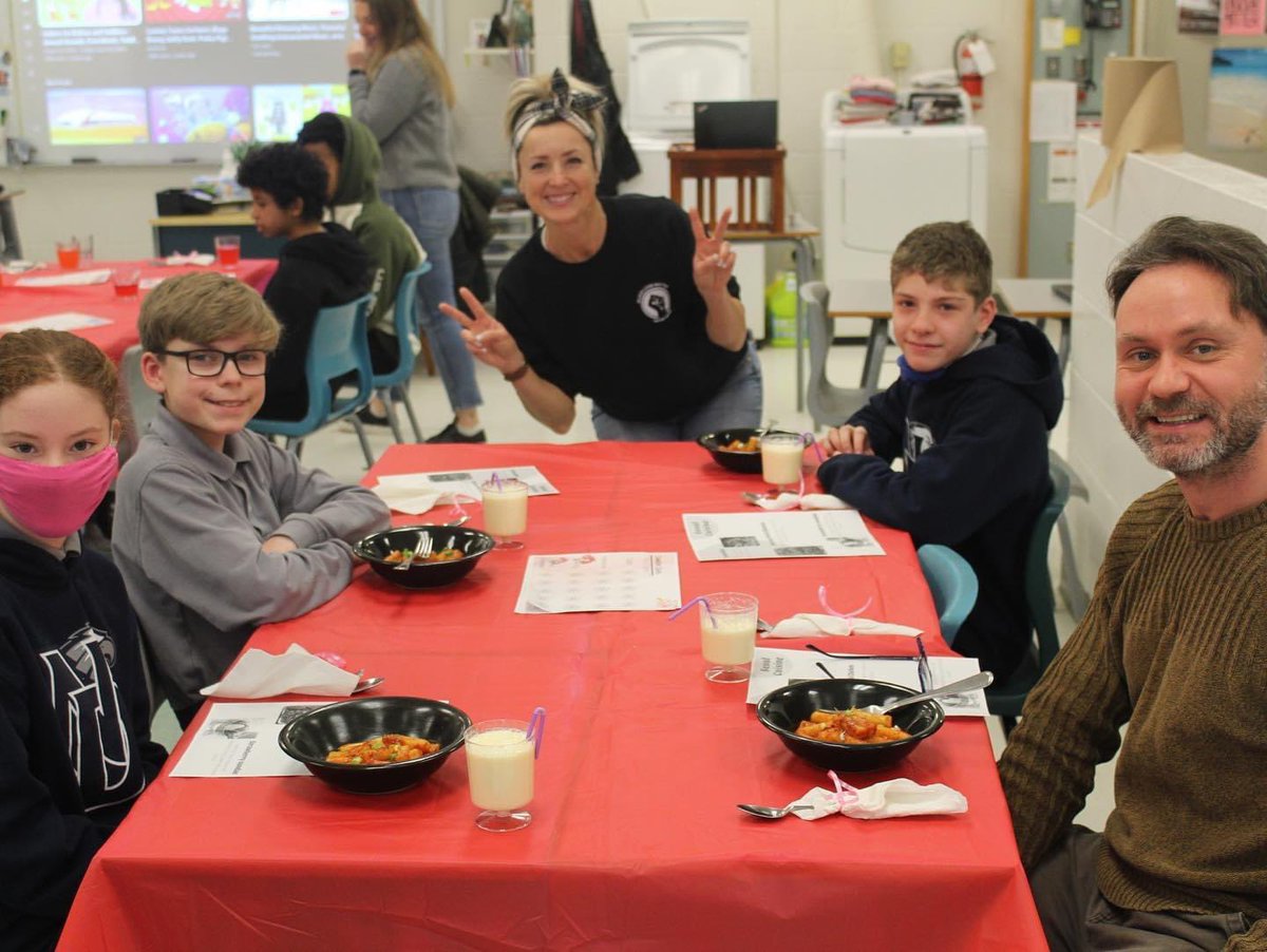 Restaurant Wars in action! In their cooking groups, Gr. 10-12 Hospitality students planned, prepped, and served a delicious 3-course meal for some very lucky grade 7 students #ThisIsND #hospitality #restaurantwars #masterchefjunior #chefsintraining