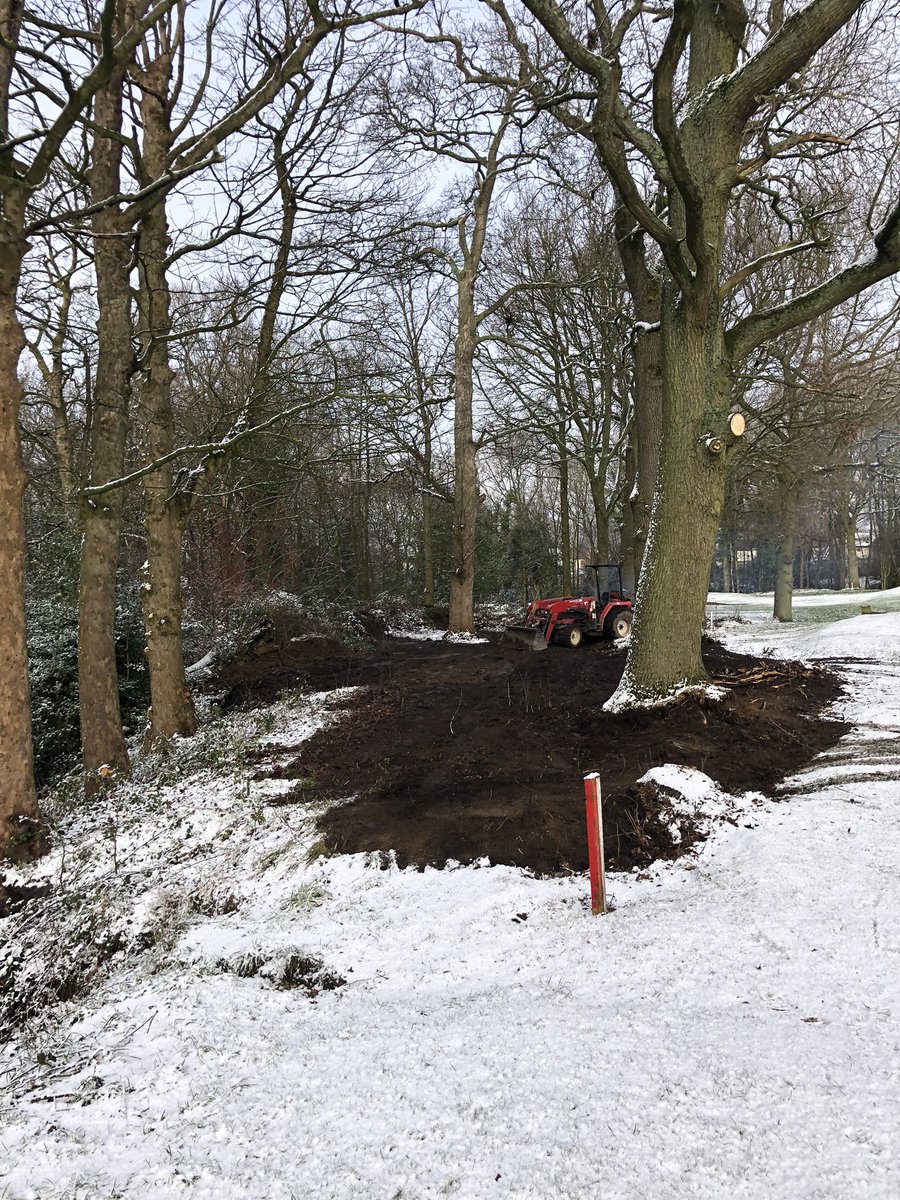 MarpleGCgreens's tweet photo. Not the best weather for the past few weeks, but it has given us time to get into some areas to clear out. The 12th gulley how it was when I arrived to this week with new steps added and behind the 11th tee allowing more light to the tee.  Great job by the lads already this yr. https://t.co/p30wpCeWtM