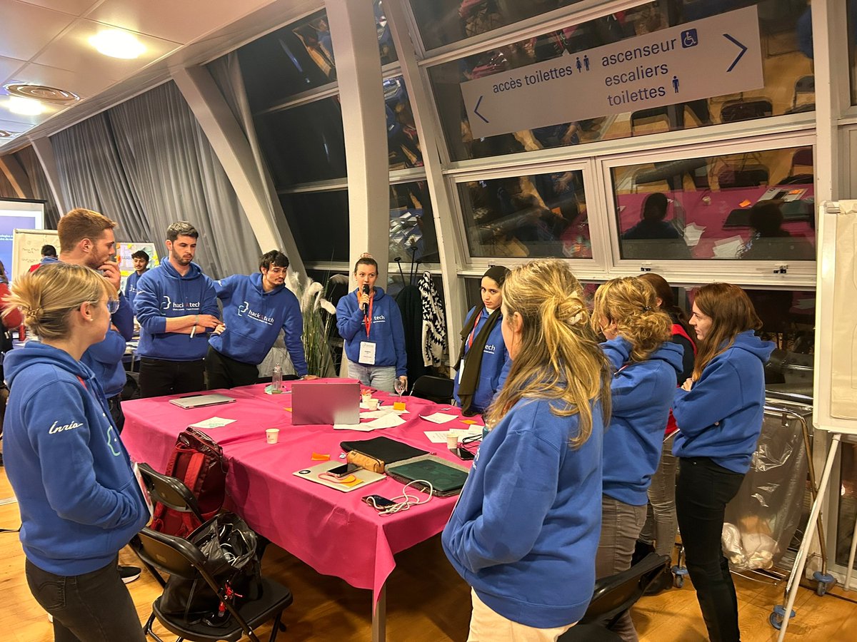 inria_grenoble's tweet image. [#hackAtech2023]

À quelques heures de la fin du 2ème jour, les équipes font un point intermédiaire à l&apos;assemblée 📣
L&apos;occasion de savoir où ils en sont et de se motiver à aller plus loin encore dans ce #marathon #innovation 💡

On les encourage un maximum en likant ce tweet 👍